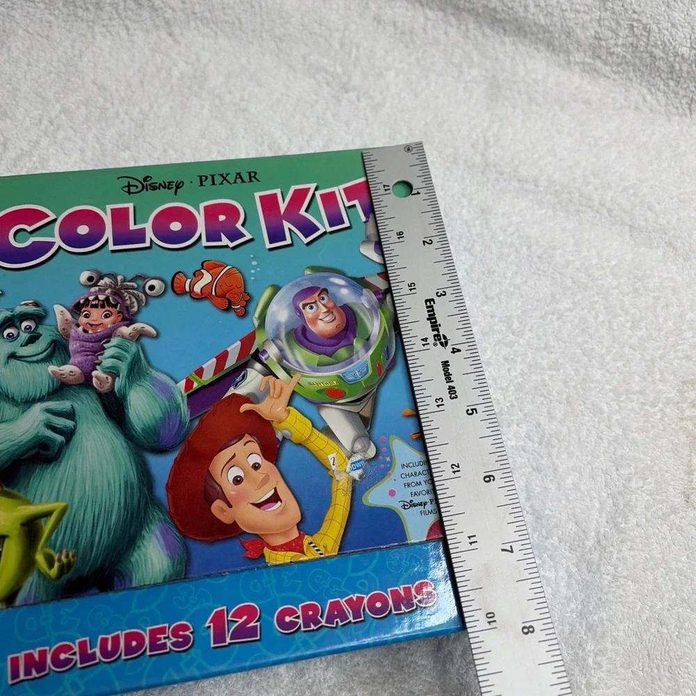 Disney Pixar Color Kit Toy Story Monsters Inc Finding Nemo 6 Books 12 Crayons